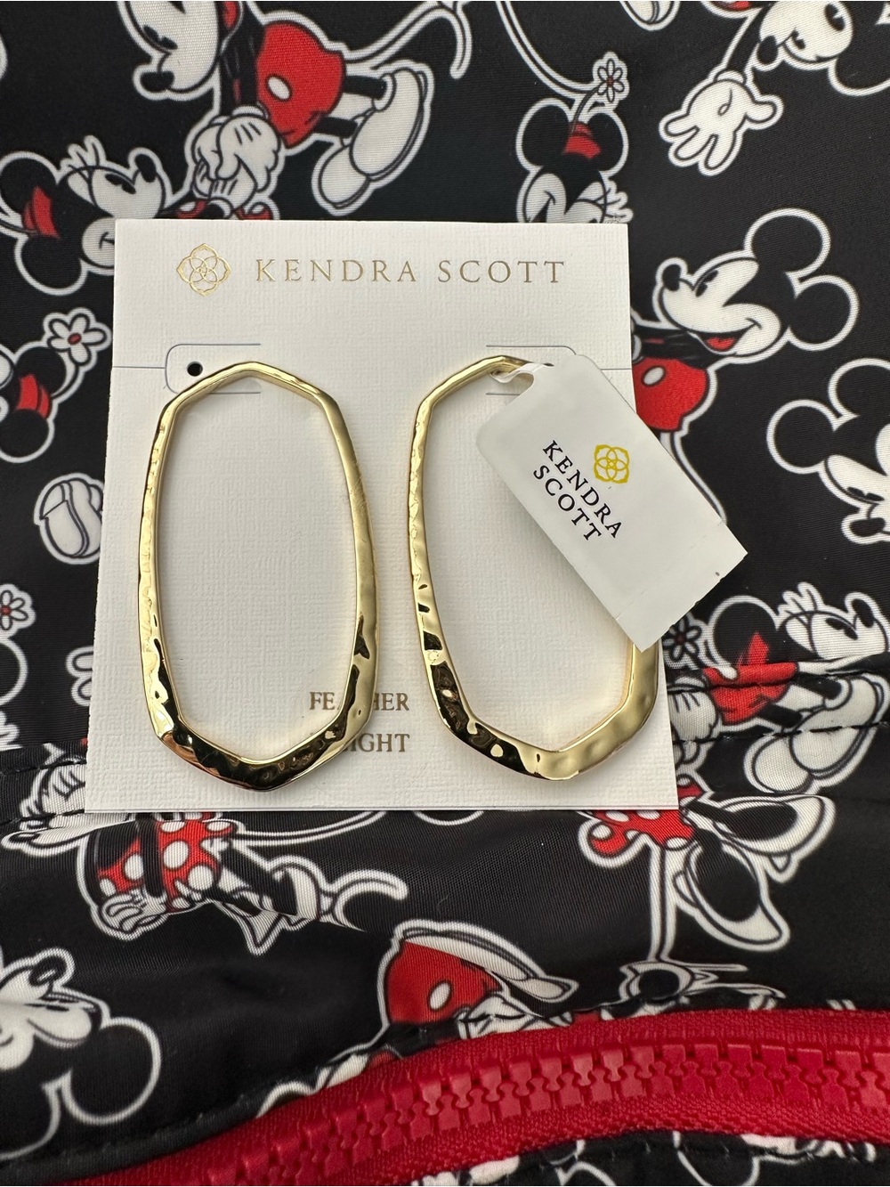 Kendra Scott Gold Hammered Geometric Drop Earrings